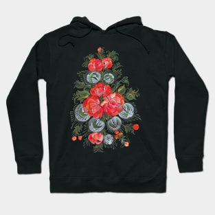 Flowers colorful in Russian folk art style Hoodie